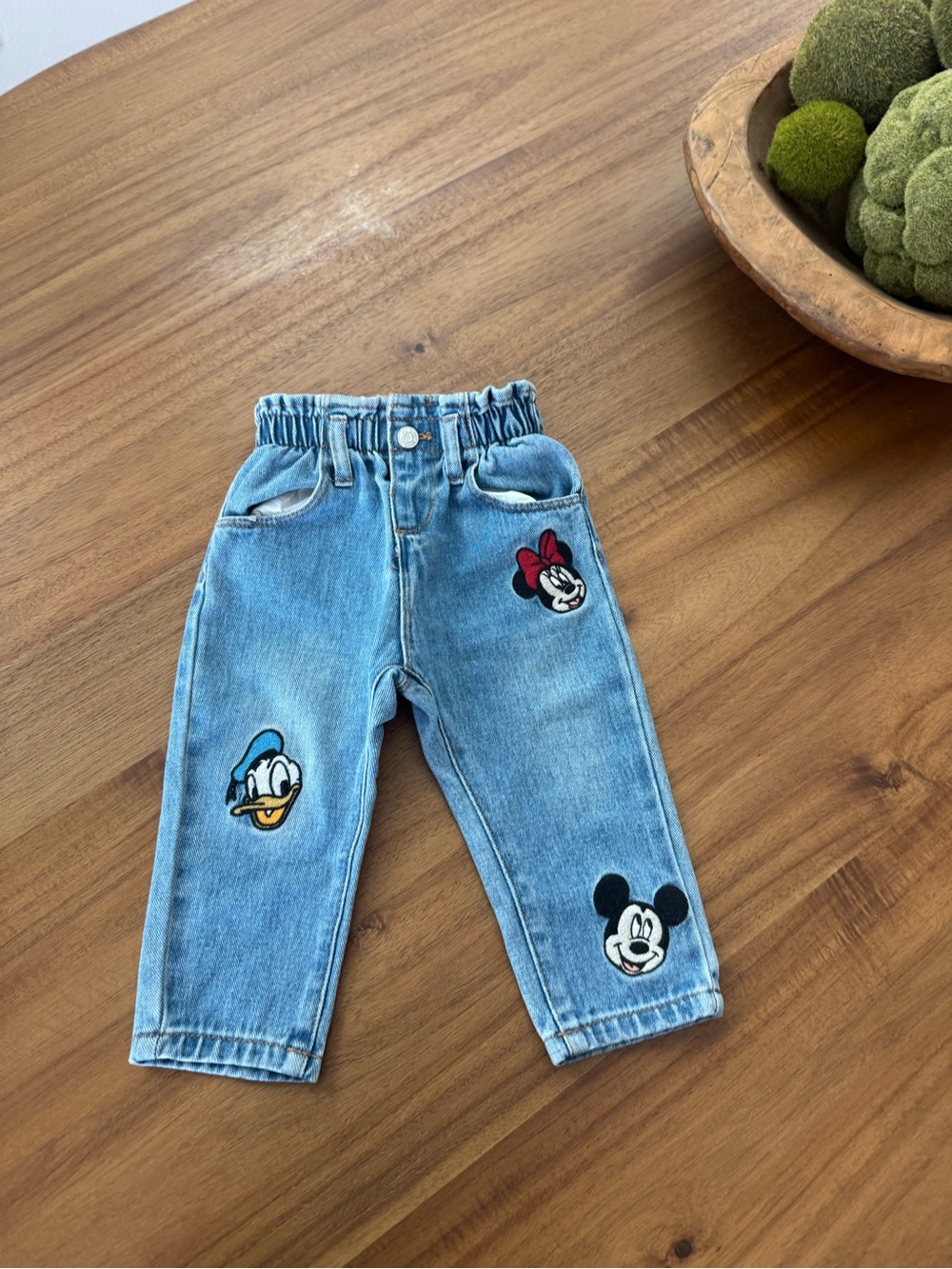 Zara Light Blue Denim Jeans with Disney Character Patches
